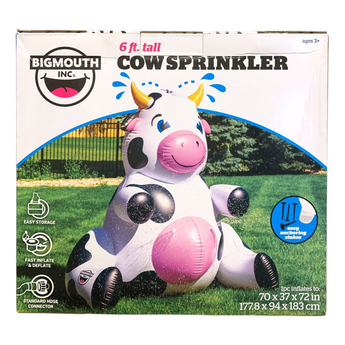 BigMouth Giant Inflatable Animal Sprinkler – Cow or Giraffe Backyard Water Toy