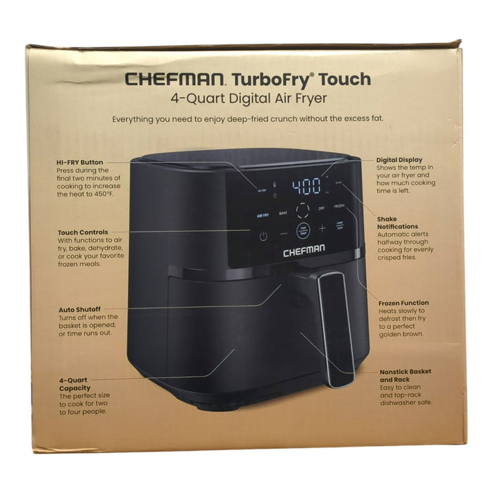 Chefman 4-Quart TurboFry Air Fryer, 4 Cooking Functions