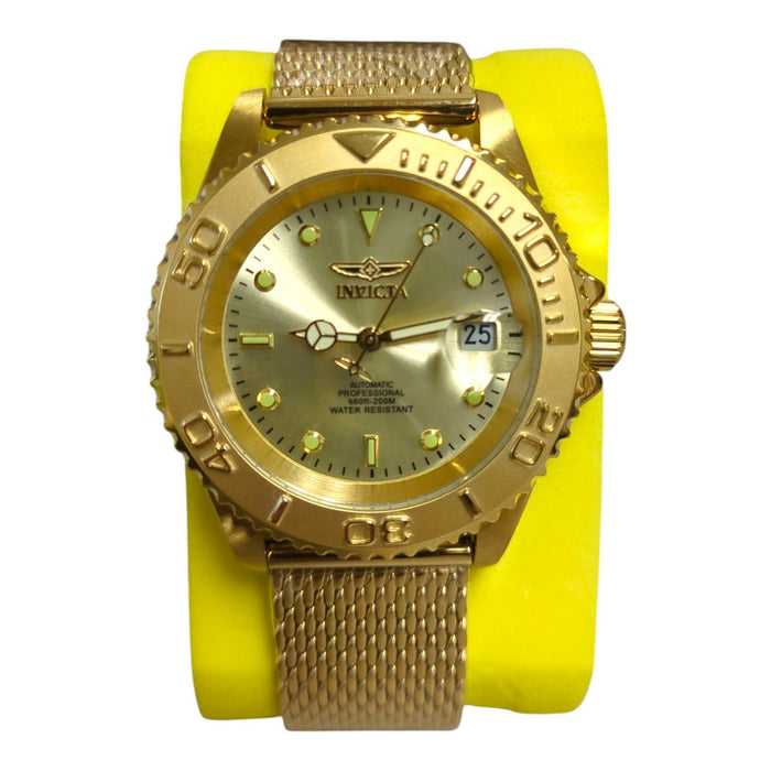 Invicta Mens Pro Diver 40mm Stainless Steel Wristwatch, Gold, 50216