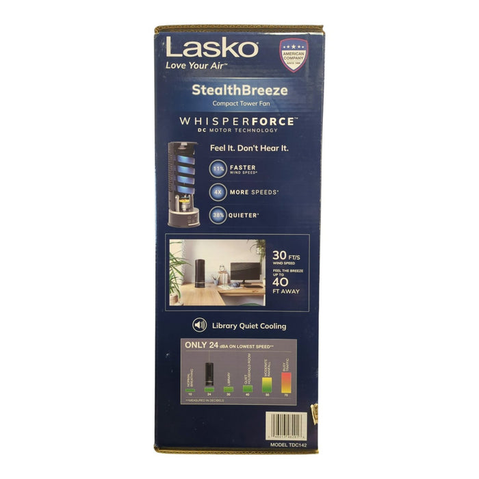 Lasko StealthBreeze Compact DC Motor Tower Fan with Remote
