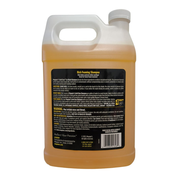 Meguiar's Gold Class Car Wash, Shampoo & Conditioner Foam, 1 Gallon (128 Oz.)