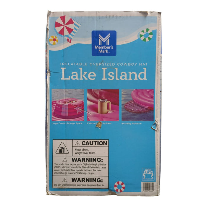 Member's Mark Inflatable Oversized Cowboy Hat Lake Island, Pink