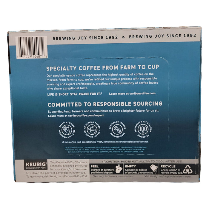 Caribou Coffee Medium Roast K-Cup Pod, Caribou Blend, Farm to Cup, 80 Count
