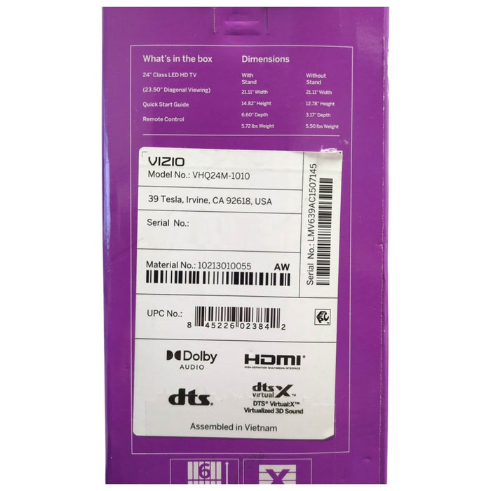 VIZIO 24" Class Quantum HD 720p QLED Smart TV, VHQ24M-10