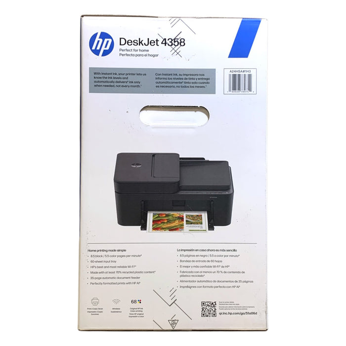 HP DeskJet 4358 All-in-One Color Printer - Print, Copy & Scan