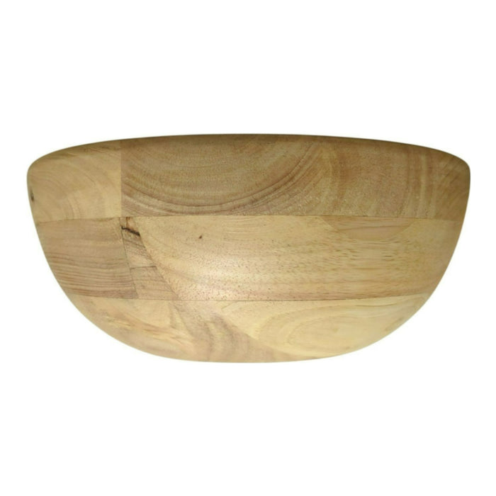 Member's Mark Durable Rubber Wood Salad Bowl with Servers, 3pc, Brown