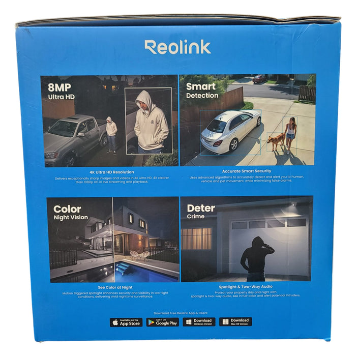 Reolink 4K 8MP Dome Cameras with 8-Channel 2TB NVR Security System, 4pk.