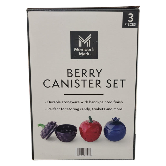 Member's Mark 3-Piece Stoneware Berry Canister Set