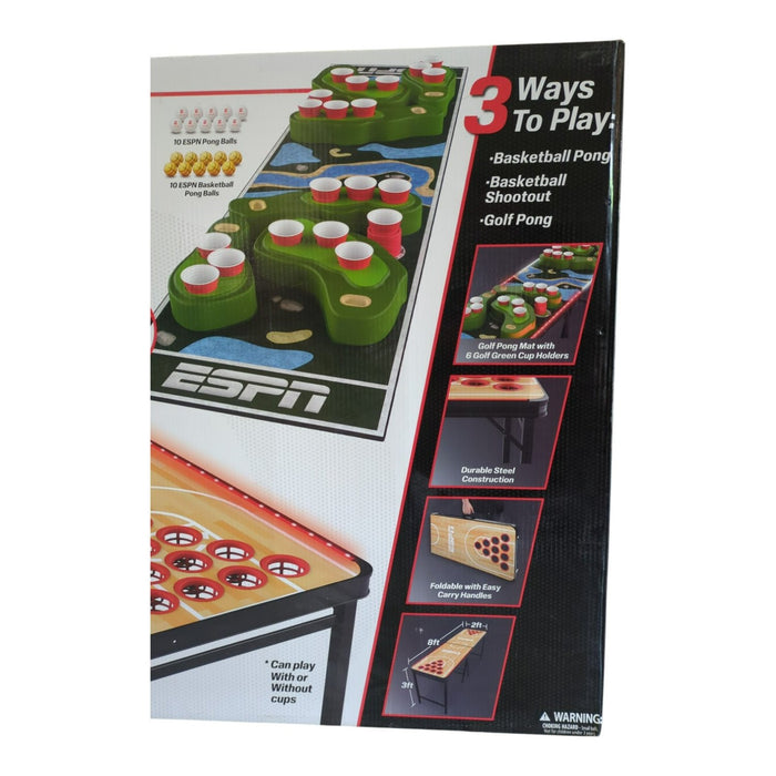 ESPN LED Basketball Pong Basketball Shootout or Golf Pong Combo Table