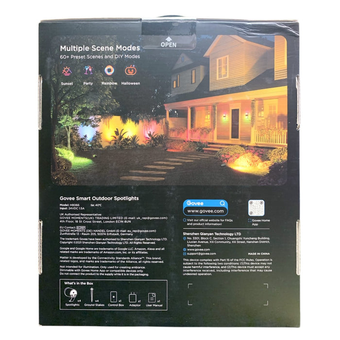 Govee Smart Outdoor Spotlights, 4 Pack, IP67 Waterproof, RGBWIC