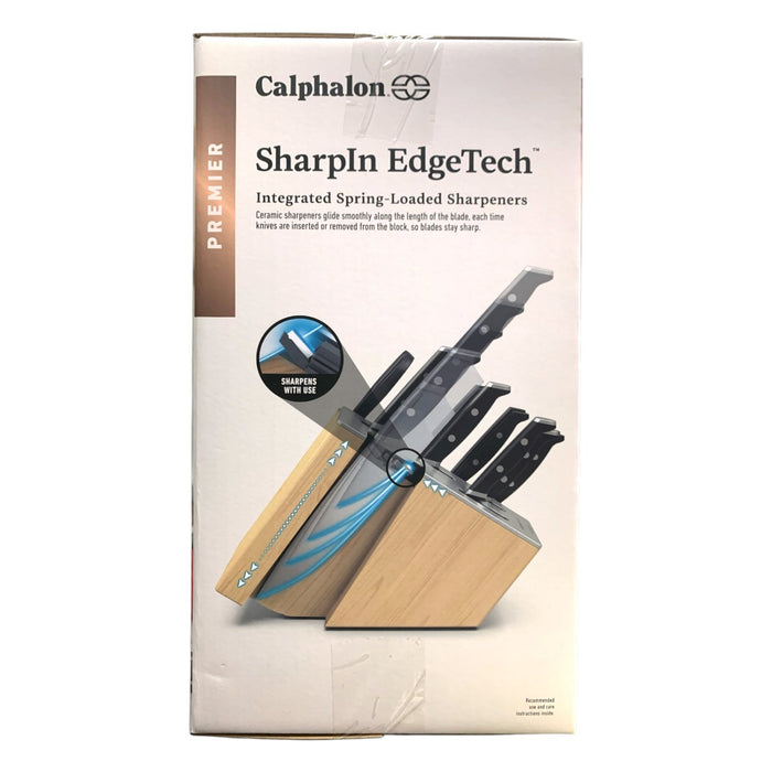 Premier by Calphalon 15-Piece Knife Set with SharpIN Edgetech Sharpening Block