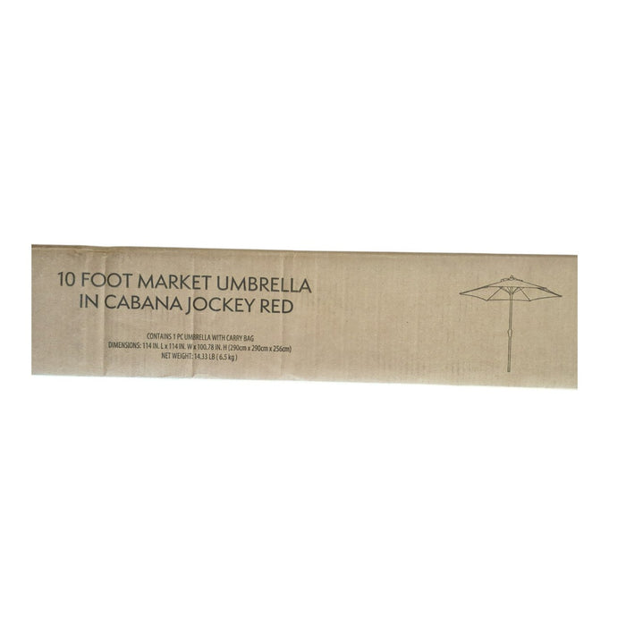 Member's Mark 10' Cabana Market Umbrella with Sunbrella Fabric, Red