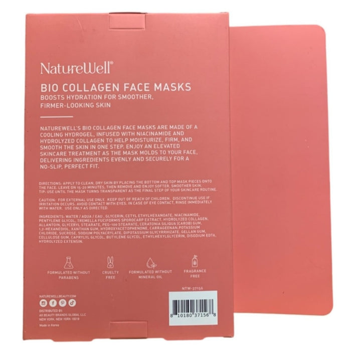 NatureWell Bio Collagen 2-Piece Hydrogel Sheet Face Masks, 8 pk.