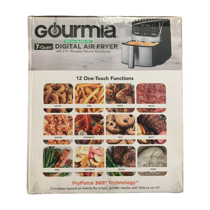 Gourmia 7-Quart Digital Air Fryer with 3-Piece Reusable Silicone Accessories