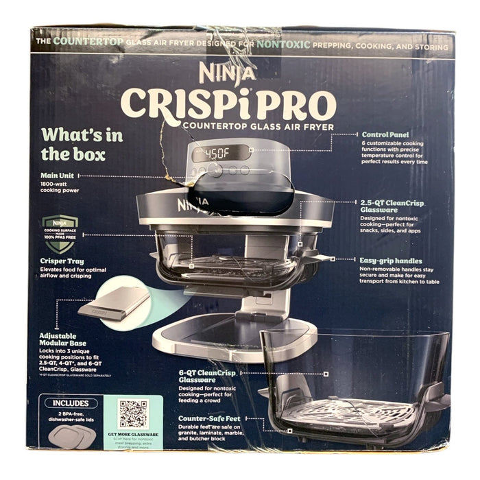 Ninja Crispi Pro 6-in-1 Countertop Glass Cooking System Air Fryer 9-Piece Set