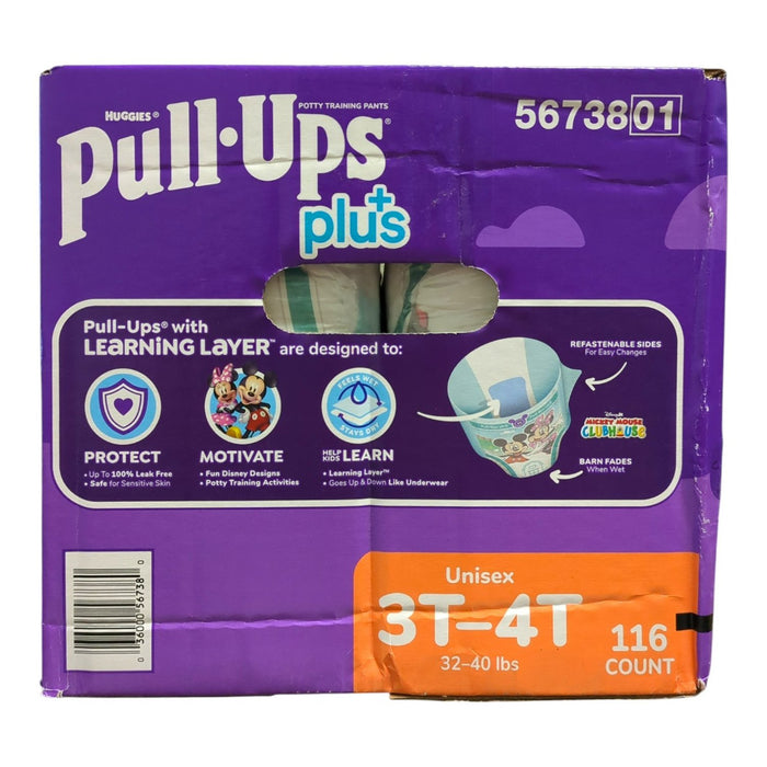 Huggies Pull-Ups Plus Training Pants, Unisex, 116ct, 3T-4T