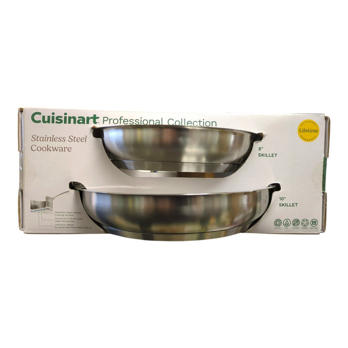Cuisinart 2-Piece Stainless Steel 8” & 10” Skillet Set