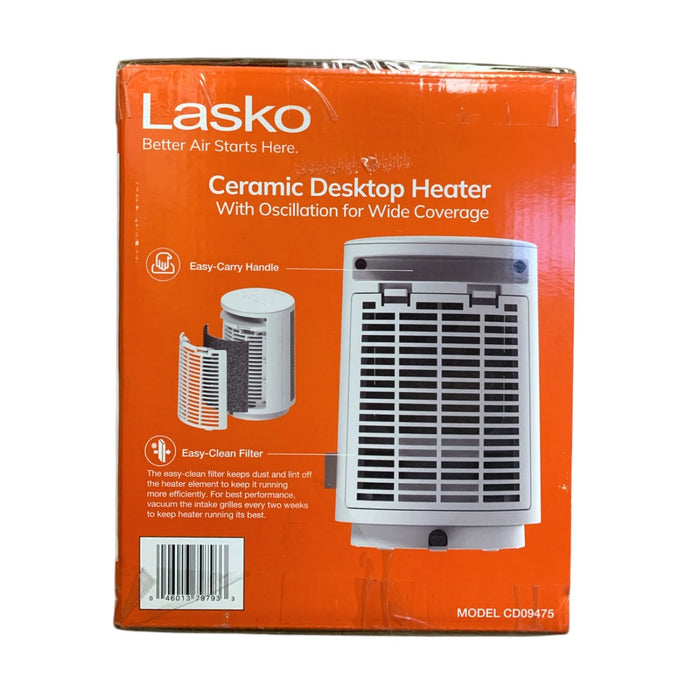 Lasko Ceramic Desktop Heater with Oscillation - Model CD09475, 1500W