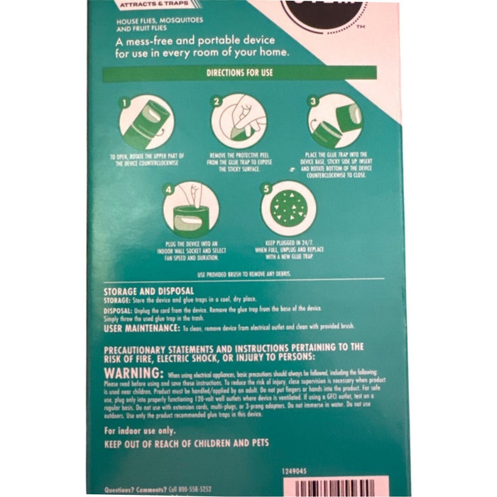 STEM Flying Insect Fan Trap, Dual Attraction UV Light and Quiet Fan, Indoor