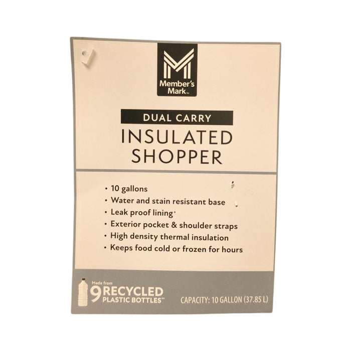 Member's Mark PVC-Free Dual Carry Foam Insulated Shopper, Washed Indigo