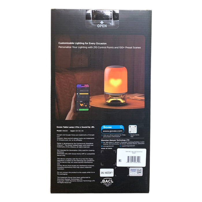 Govee Table Lamp 2 Pro x Sound by JBL, Bluetooth Speaker/Lamp Combo (H6020)