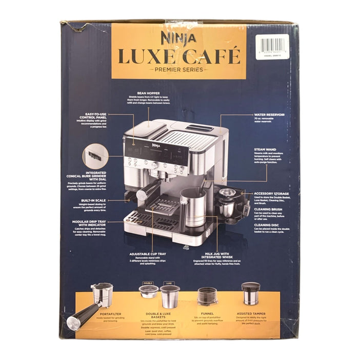 Ninja Luxe Cafe Premier Series 3-in-1 Espresso Machine - ES601C, Stainless Steel