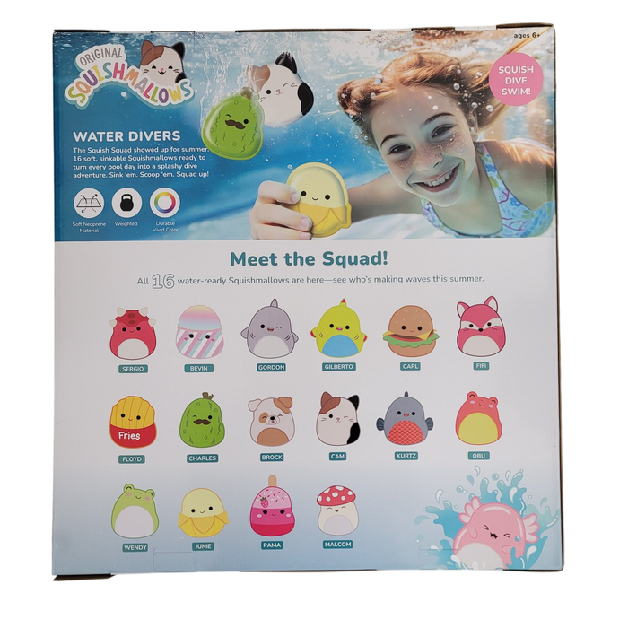 Squishmallows Water Dive Toy Set, 16 pcs