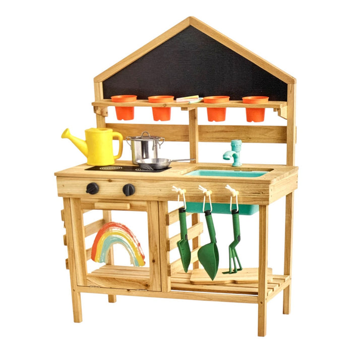 Member's Mark Outdoor Wooden Mud Kitchen Playset for Ages 3+
