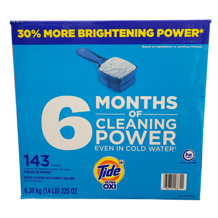 Tide + Ultra Oxi Powder Laundry Detergent, Original, 143 loads, 225 oz.