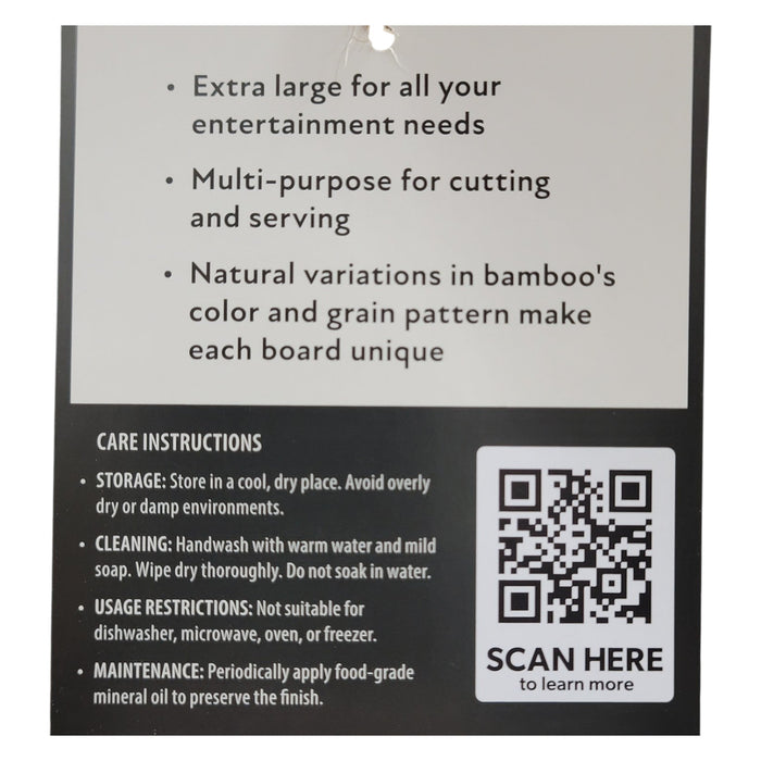 Member's Mark Herringbone Bamboo Wood Charcuterie Board