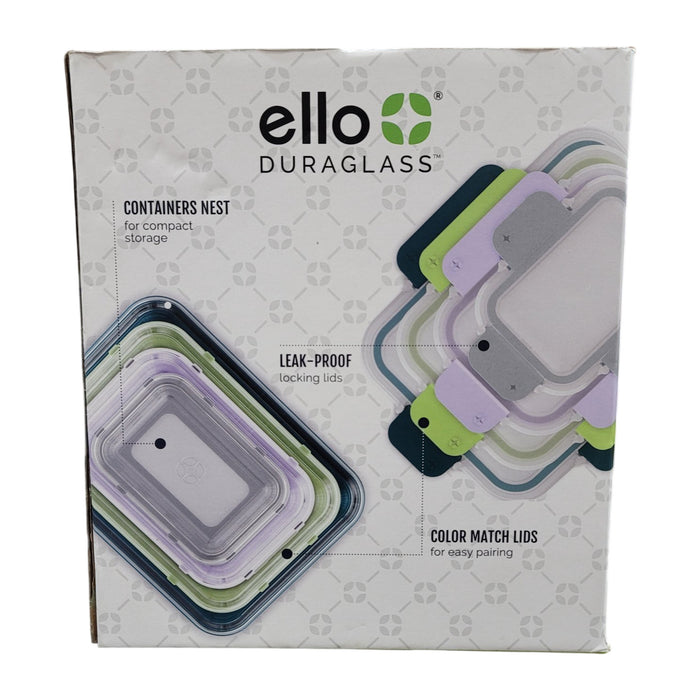 Ello DuraGlass 12-piece Glass Food Storage Set, Arctic Berry