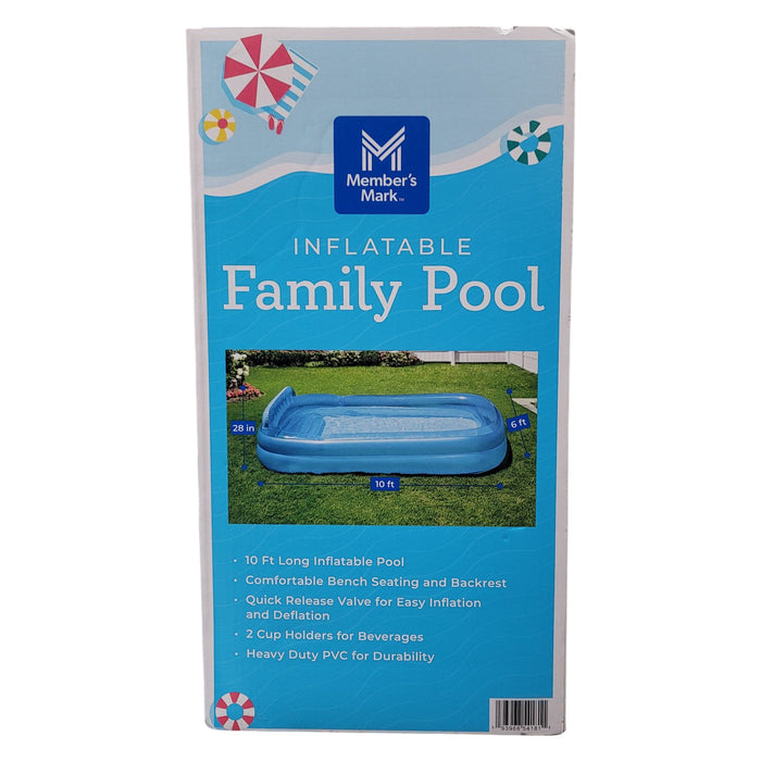 Member's Mark 10 foot Long Inflatable Family Pool with Cup Holders