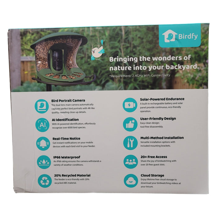 Birdfy Solar Powered Bird Feeder 2 Pro with AI Camera
