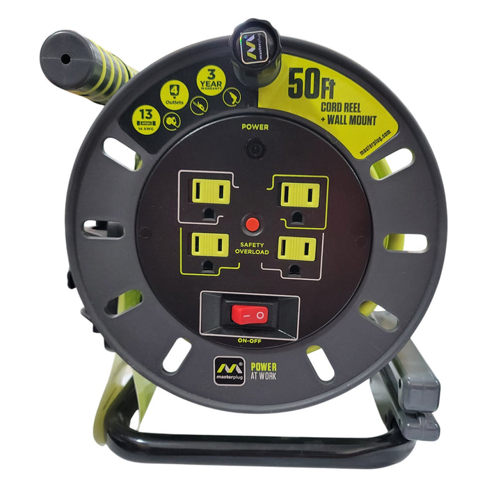 Masterplug Extension Cord Reel (50 ft.) with Wall Mount