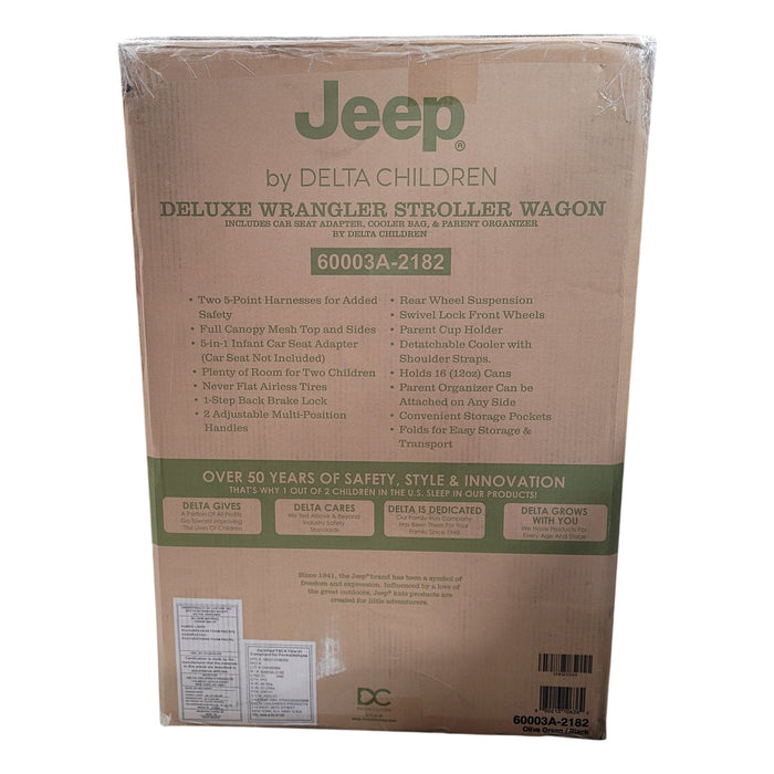Jeep Wrangler Deluxe Stroller Wagon + Accessories Black/Green