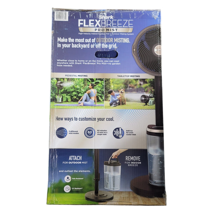 Shark FlexBreeze Pro Mist Indoor Outdoor Pedestal & Table Fan With Water Tank