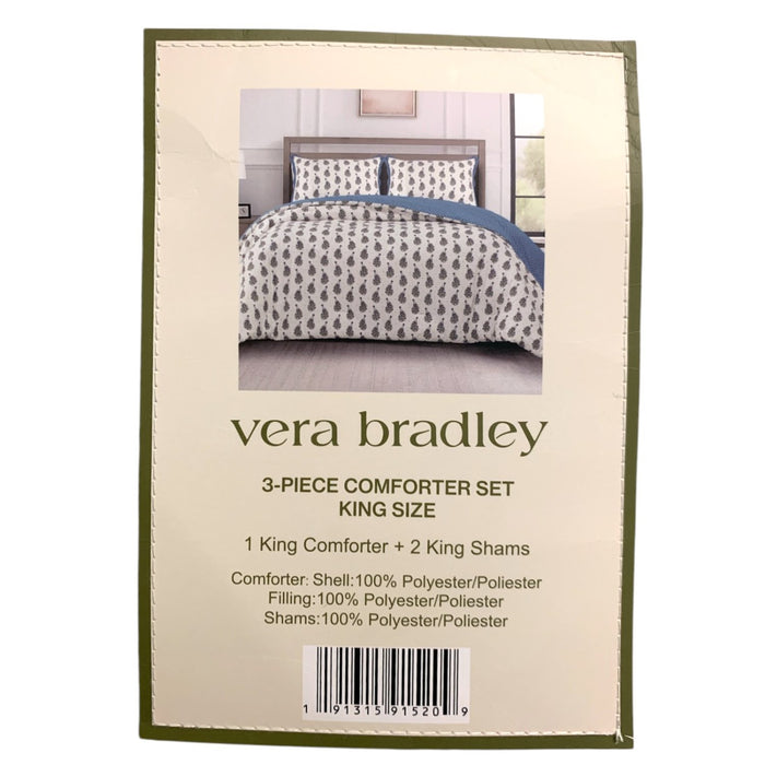 Vera Bradley 3-Piece Comforter Set, King Size, Comforter and Two Shams