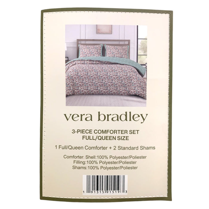 Vera Bradley 3-Piece Comforter Set, Full/Queen Size, Comforter and Two Shams