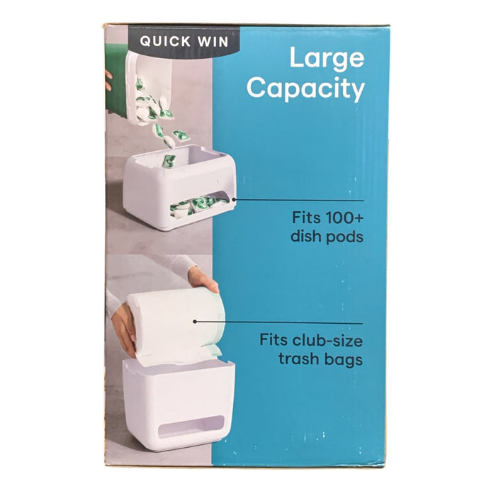 youCopia SinkSuite 2-in-1 Under Sink Trash Bag and Dish Pod Dispenser, White