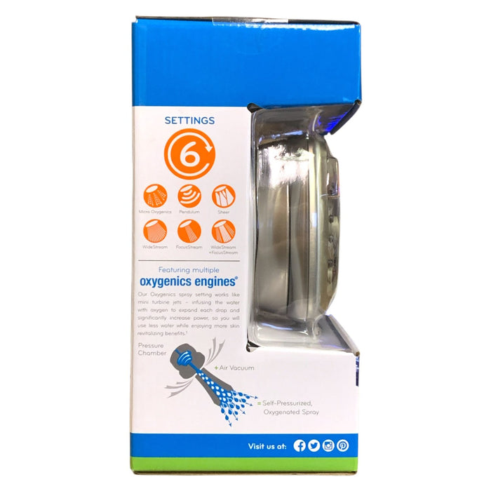 Oxygenics Square 6-Setting Fixed Shower Head (Assorted Colors)