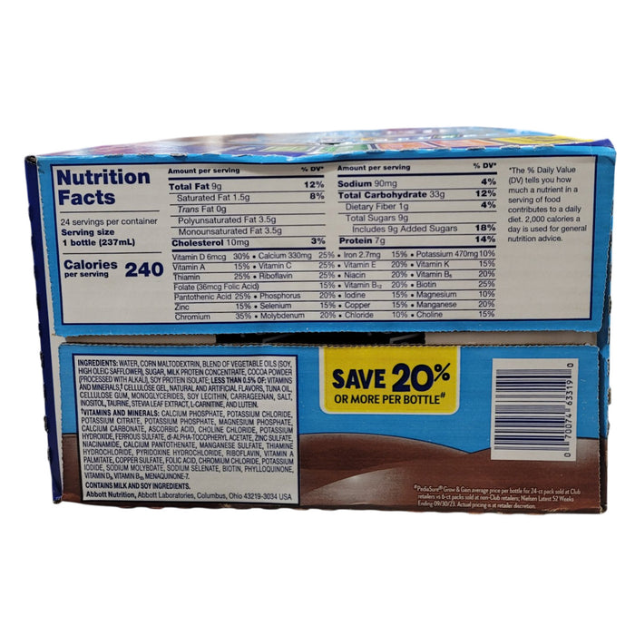 PediaSure Grow and Gain Nutrition Shake for Kids, Chocolate, 8 fl. oz., 24 pk.