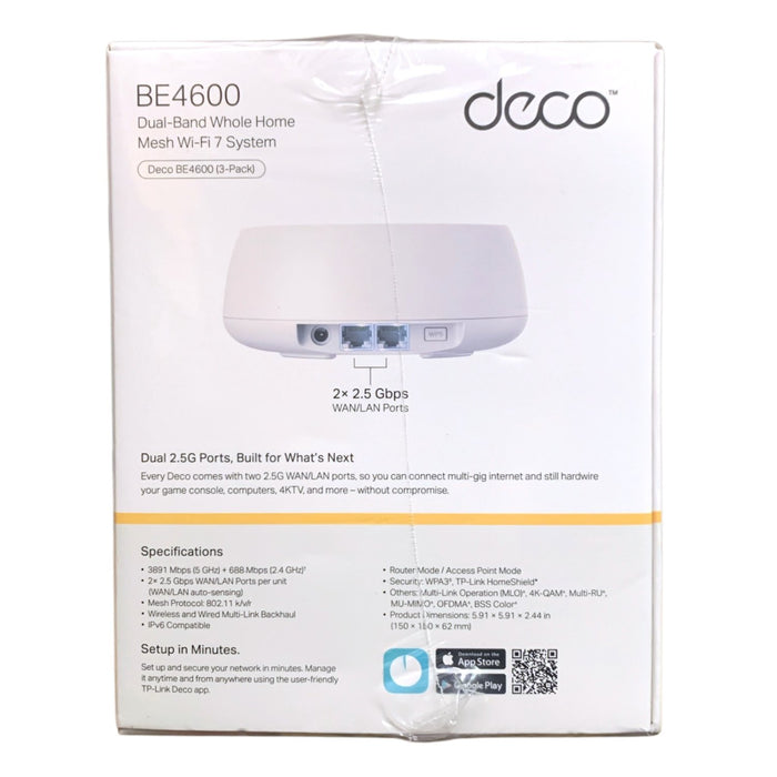 TP-Link Deco BE4600 Wi-Fi 7 Whole Home System, 3-Pack