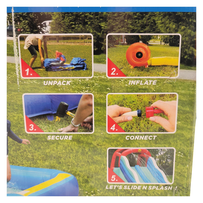 Happy Hop Shark Attack Double Slide Inflatable Water Slide