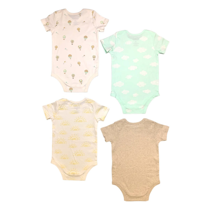 Member's Mark Baby's Organic Cotton Bodysuits, 4 Pack, Long Sleeve, Snap Closure