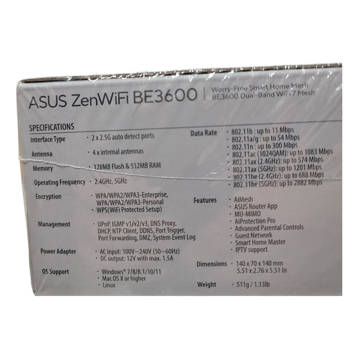ASUS BE3600 Dual-Band WiFi 7 Mesh Router, 2-Pack