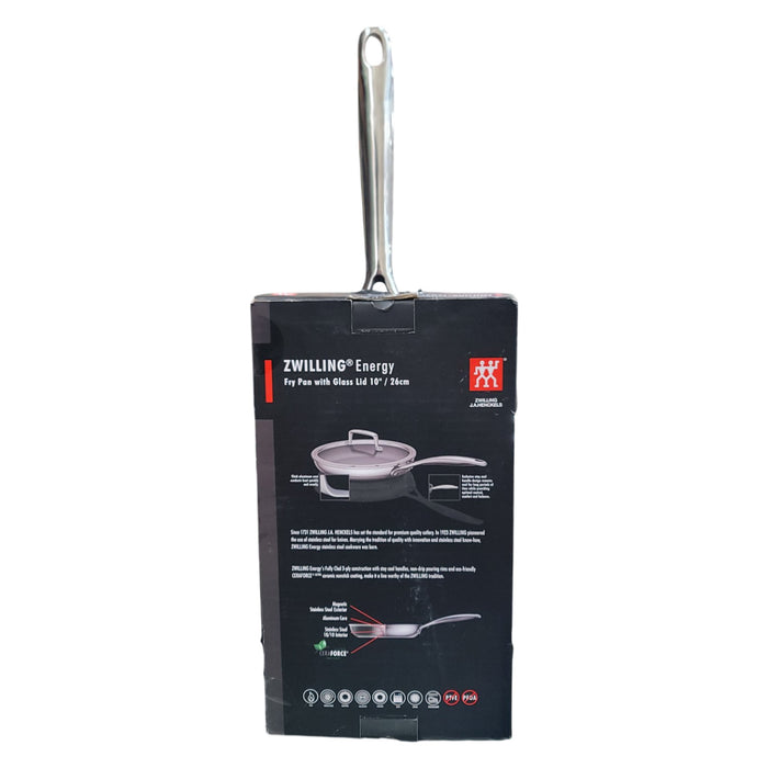 ZWILLING Energy Plus 10" 18/10 Stainless Steel Nonstick Frying Pan with Lid