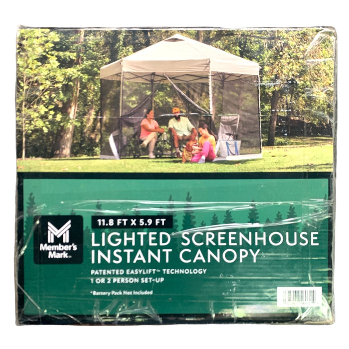 Member’s Mark Lighted Screenhouse Instant Canopy, 70.9"W x 140.7"D x 110.2"H