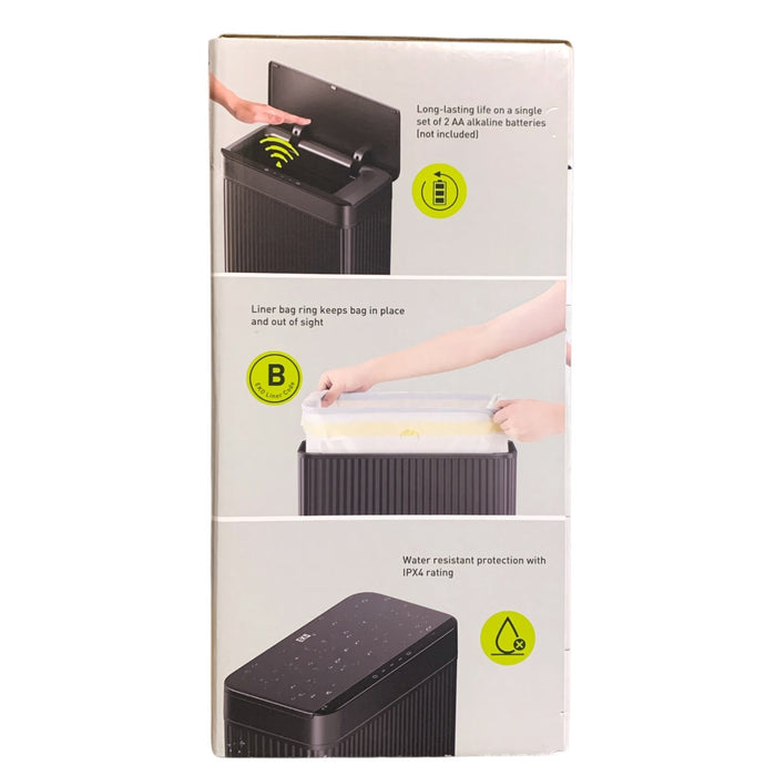 EKO Essentials 2.6 Gal. Slim Motion Sensor Trash Can - Black