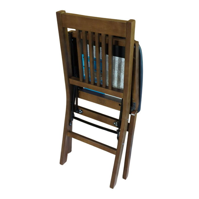 Stakmore Transitional Walnut Finished Solid Wood Folding Chair, 2 Pack