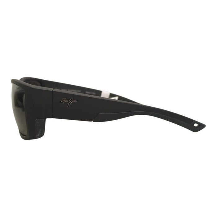 Maui Jim Amberjack Wrap Sunglasses, Matte Black Frame, Grey Lens